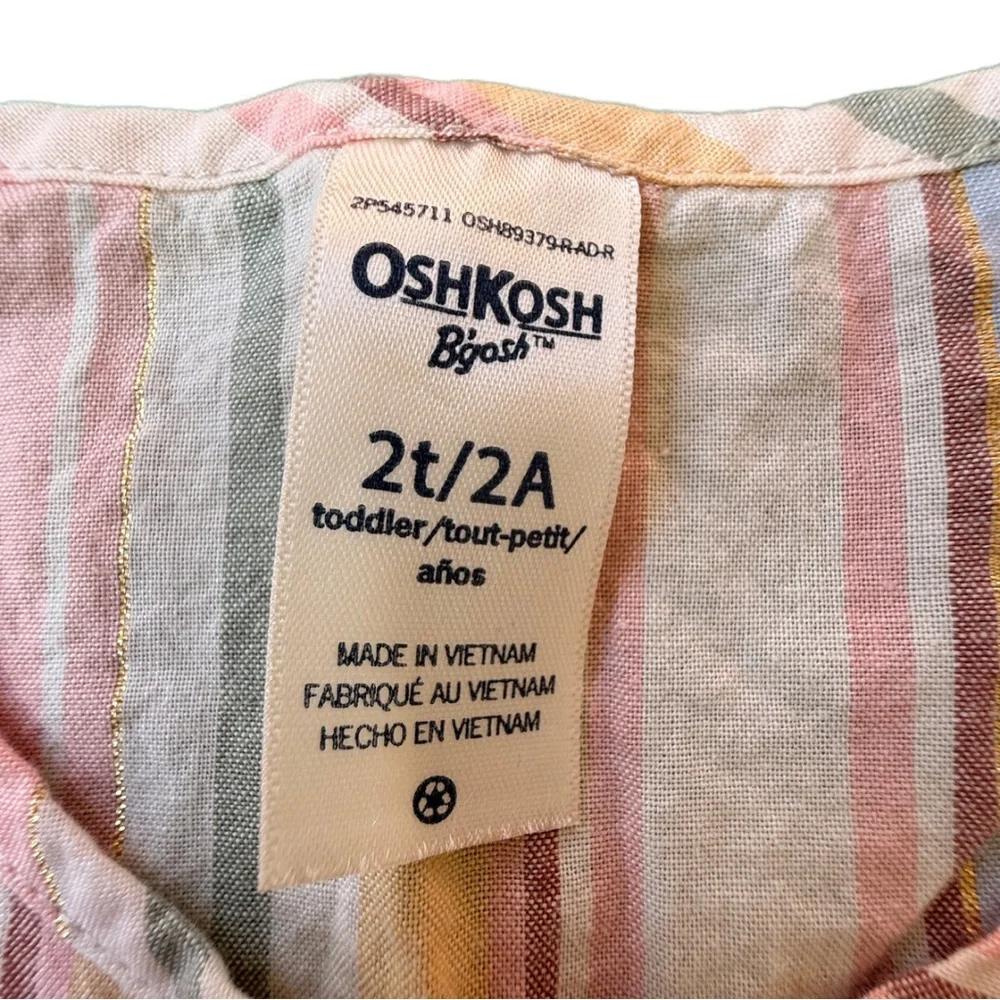 ⭐️ OshKosh B'gosh Pastel Striped Kids Girls Blouse 2T